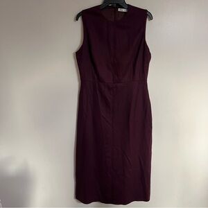 NWT Women’s Zara Collection Wool Blend Burgundy Sleeveless Midi Dress Size XL